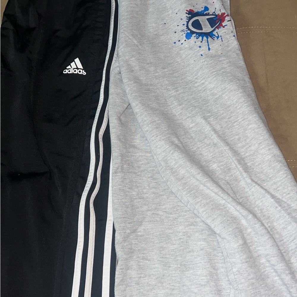 Adidas Black and Gray Track Pants